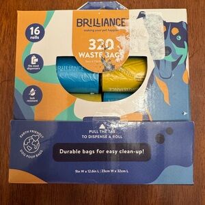 Brilliance Dog Waste Bags - Blue and Yellow